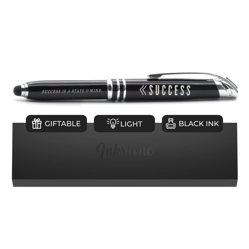 Inkstone Success Motivational Business Penlight with Illuminated Writing Tip and Stylus - Image 1